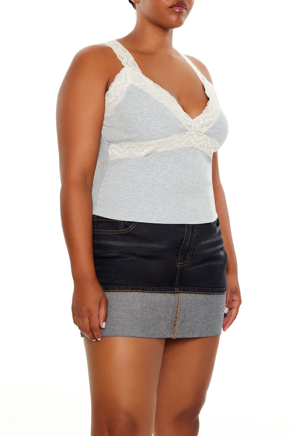 Plus Size Ribbed Lace-Trim Cami | Forever 21 outlet