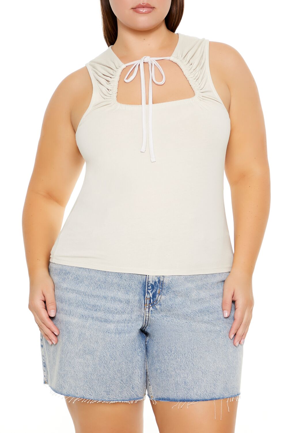 Plus Size Ruched Cutout Tank Top | Forever 21 online