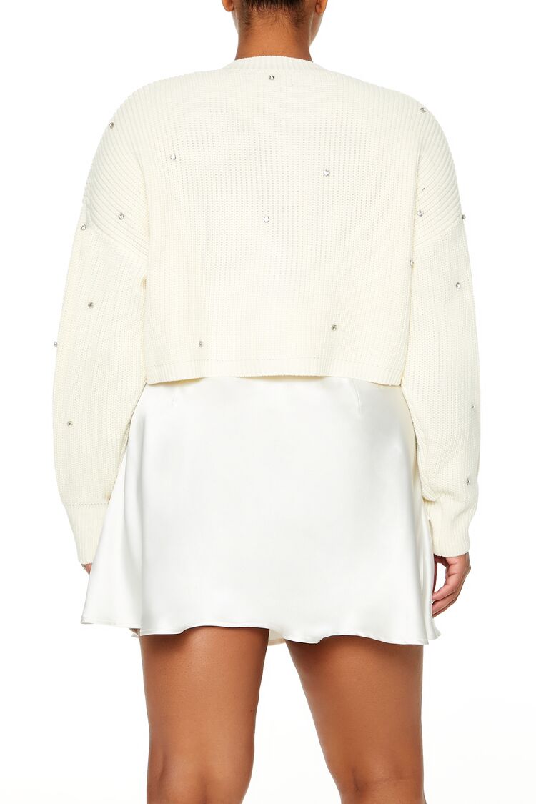 Plus Size Rhinestone Cardigan Sweater | Forever 21 US