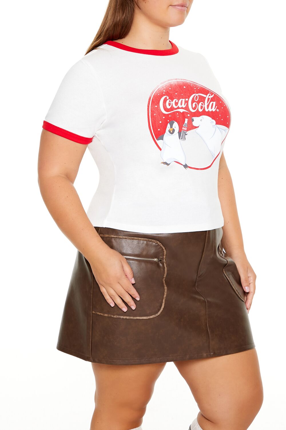 Plus Size Coca-Cola Ringer Baby Tee | Forever 21 near me