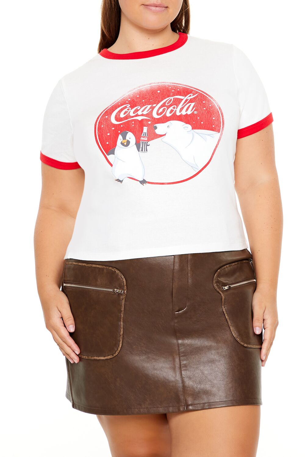 Plus Size Coca-Cola Ringer Baby Tee | Forever 21 near me