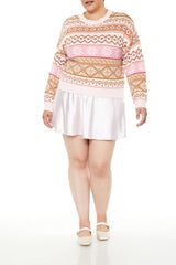 Plus Size Fair Isle Snowflake Cropped Sweater | Forever 21 US