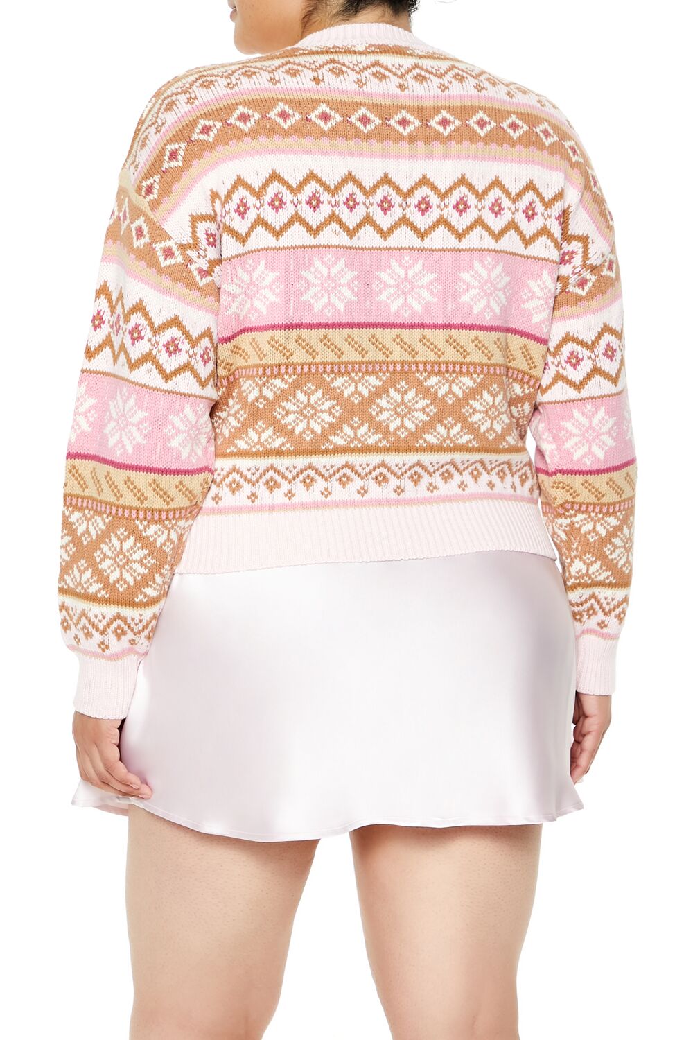 Plus Size Fair Isle Snowflake Cropped Sweater | Forever 21 US