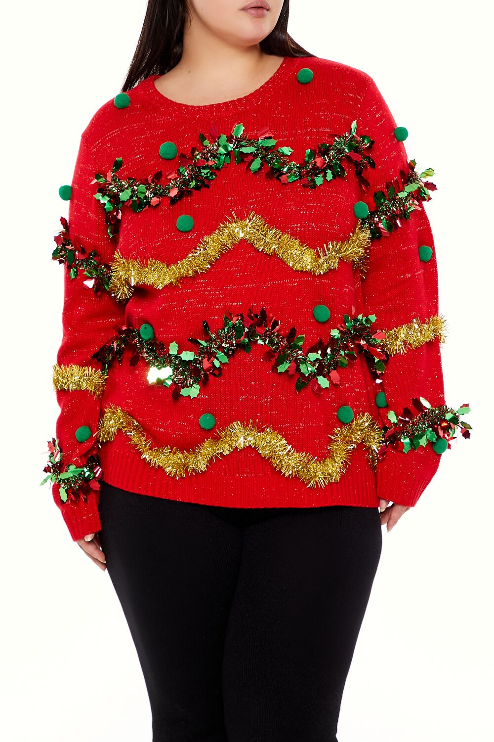 Plus Size Garland Pom Pom Sweater | Forever 21 outlet
