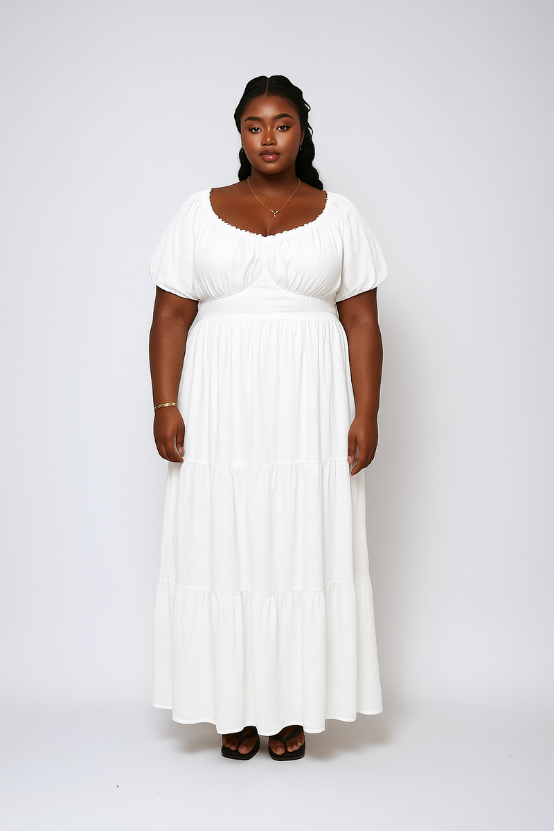 Plus Size Tiered Puff-Sleeve Maxi Dress | Forever 21 discount
