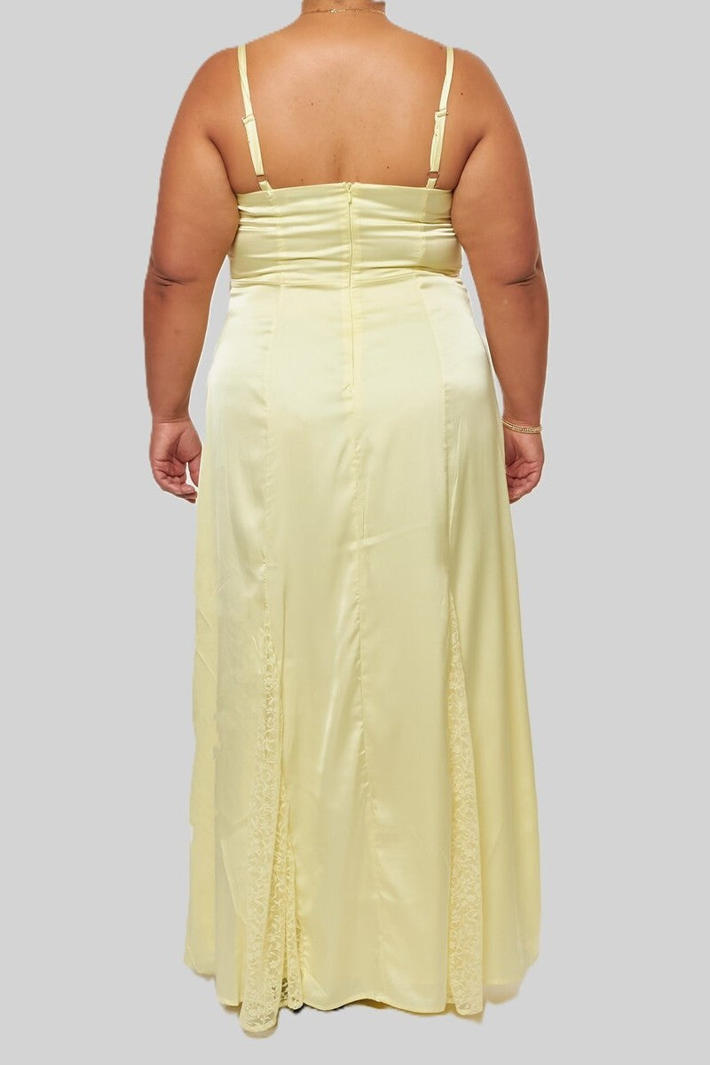 Plus Size Satin Lace Inset Maxi Dress | Forever 21 US
