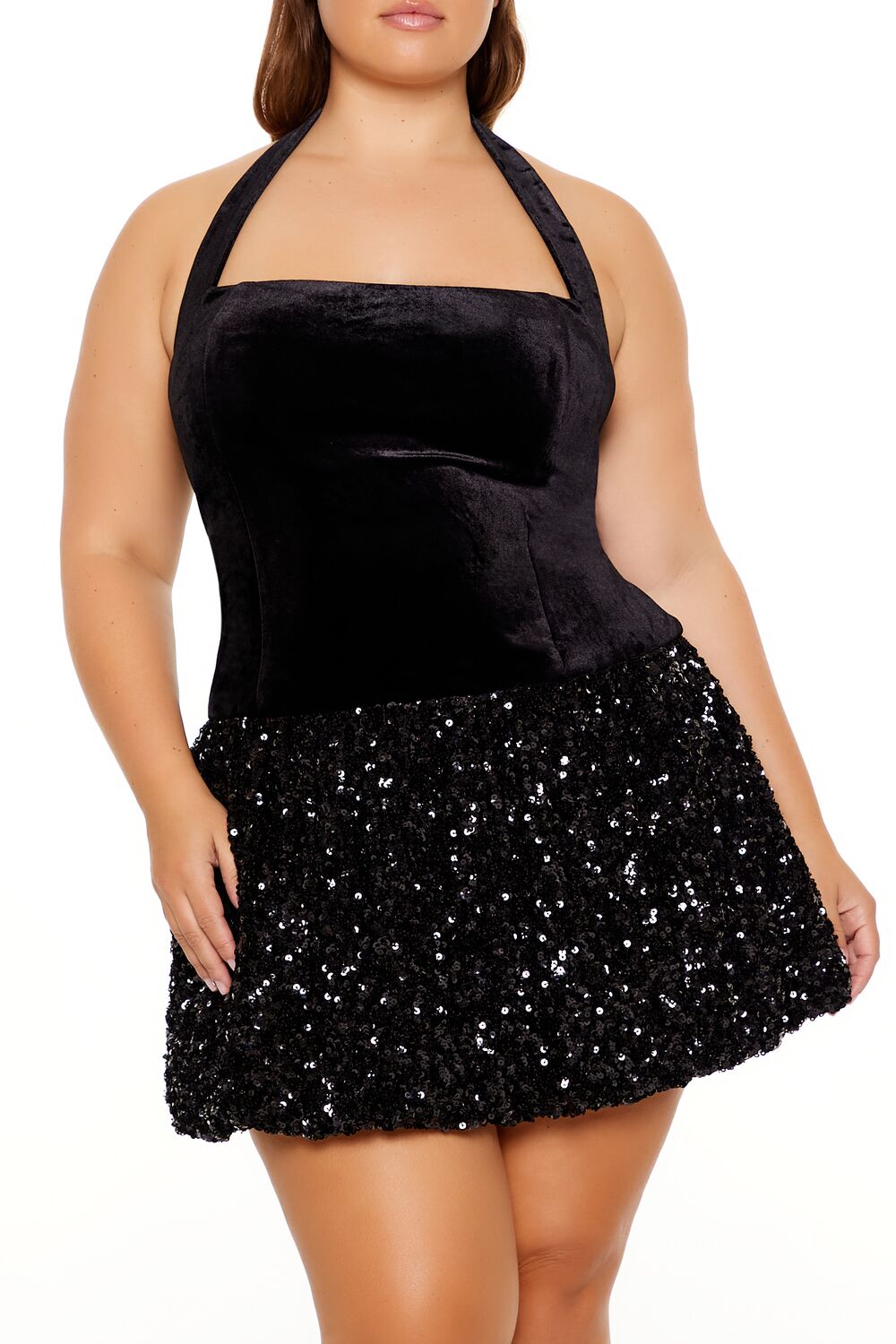 Plus Size Sequin Halter Mini Dress | Forever 21 near me
