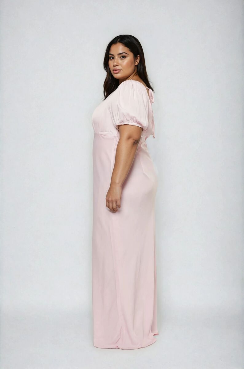 Plus Size Satin Puff-Sleeve Maxi Dress | Forever 21 discount