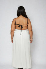 Plus Size Contrast-Trim Satin Cami Maxi Dress | Forever 21 US