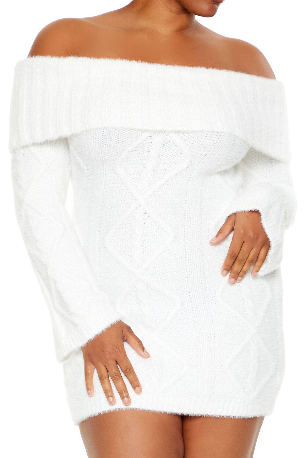 Plus Size Cable Knit Mini Sweater Dress | Forever 21 online
