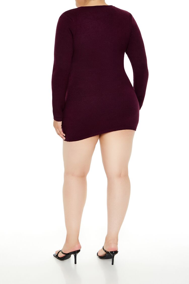 Plus Size Surplice Mini Sweater Dress | Forever 21 on sale