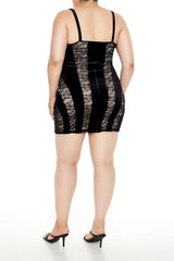 Plus Size Lace & Velvet Mini Dress | Forever 21 on sale