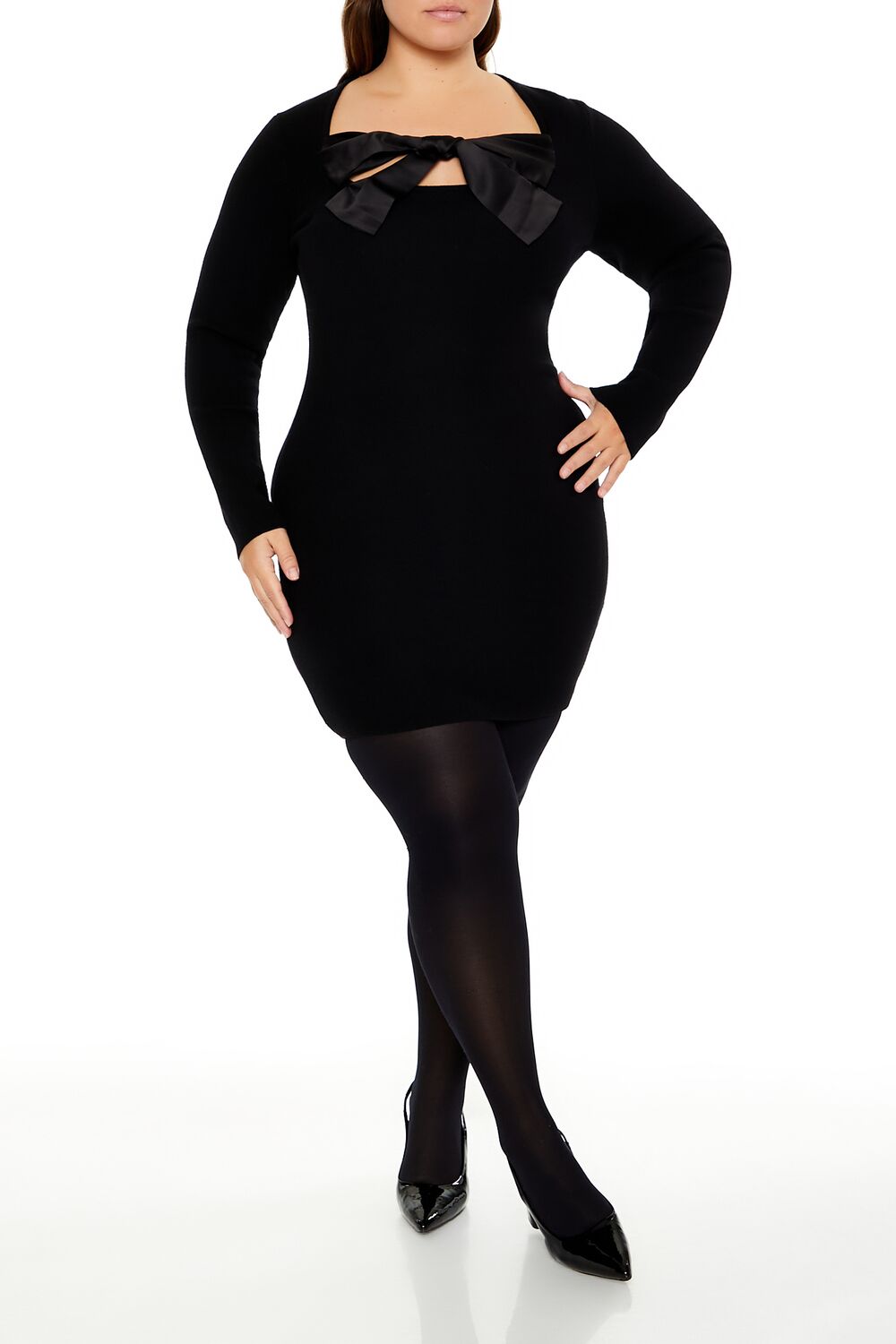 Plus Size Satin Bow Mini Dress | Forever 21 discount