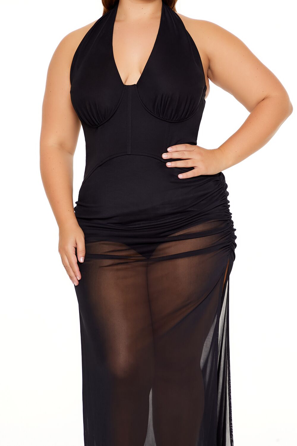 Plus Size Sheer Halter Maxi Dress | Forever 21 sale