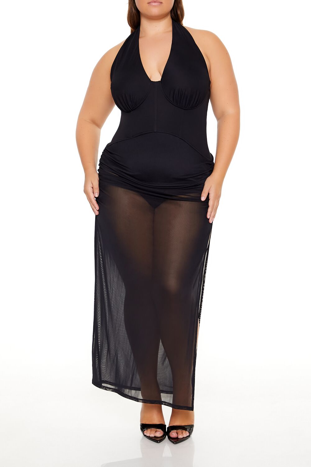Plus Size Sheer Halter Maxi Dress | Forever 21 sale