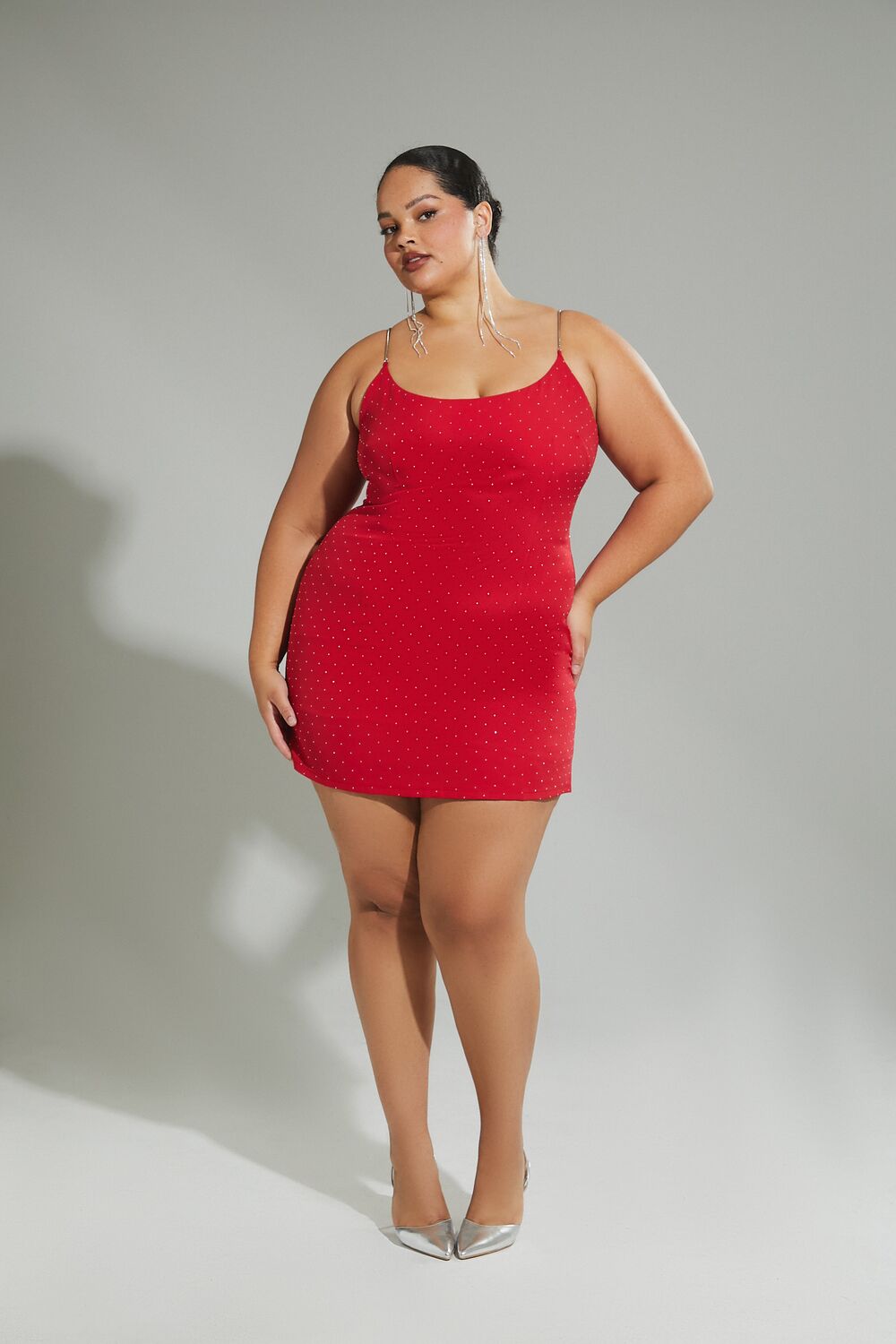 Plus Size Rhinestone Cami Mini Dress | Forever 21 US