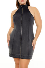 Plus Size Denim Zip-Up Mini Dress | Forever 21 online