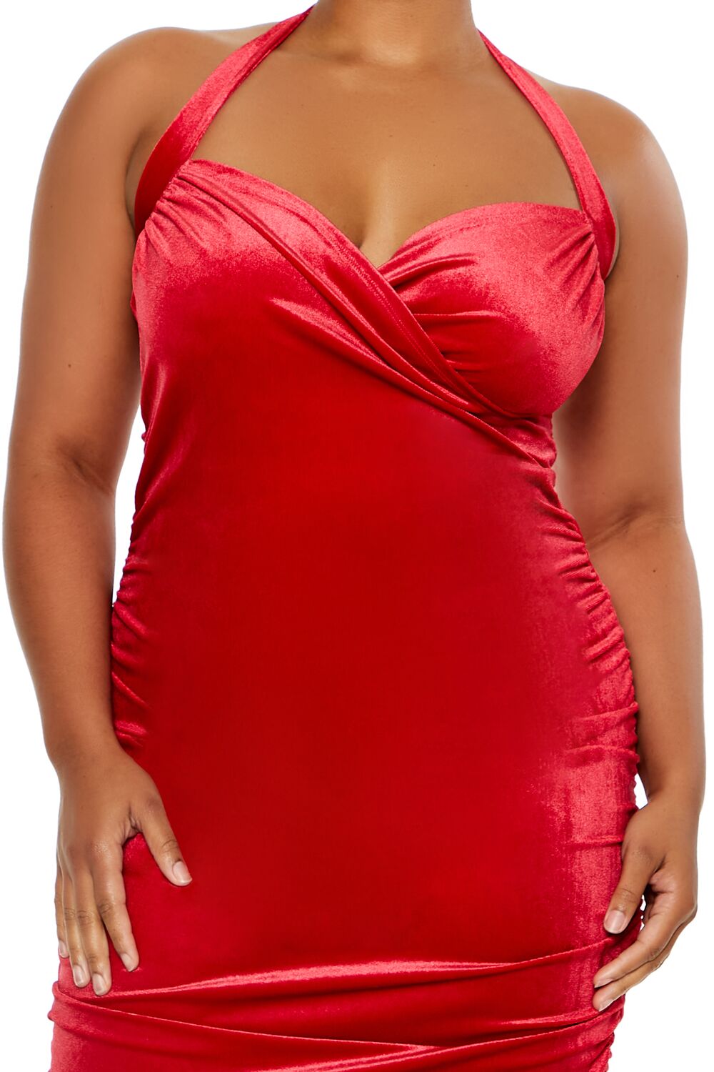 Plus Size Velvet Halter Mini Dress | Forever 21 on sale