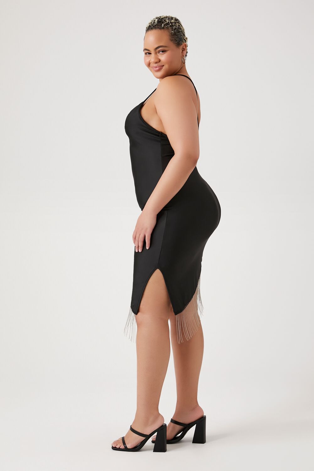Plus Size Satin Asymmetrical Fringe Dress | Forever 21 near me