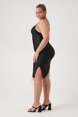 Plus Size Satin Asymmetrical Fringe Dress | Forever 21 near me