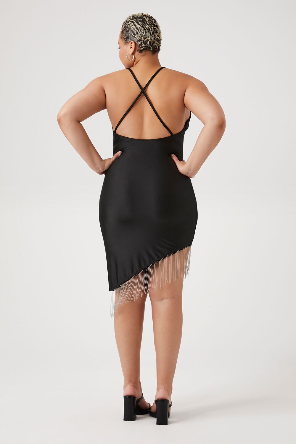 Plus Size Satin Asymmetrical Fringe Dress | Forever 21 near me