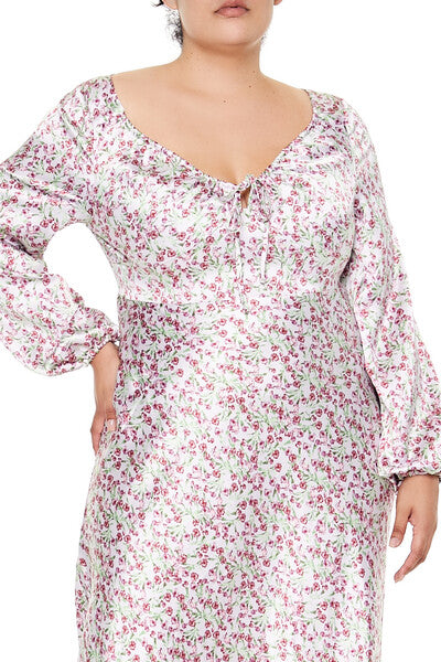 Plus Size Satin Floral Maxi Dress | Forever 21 outlet