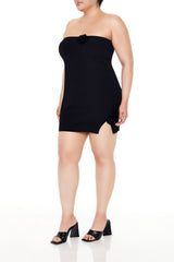 Plus Size Rosette Tube Mini Sweater Dress | Forever 21 US