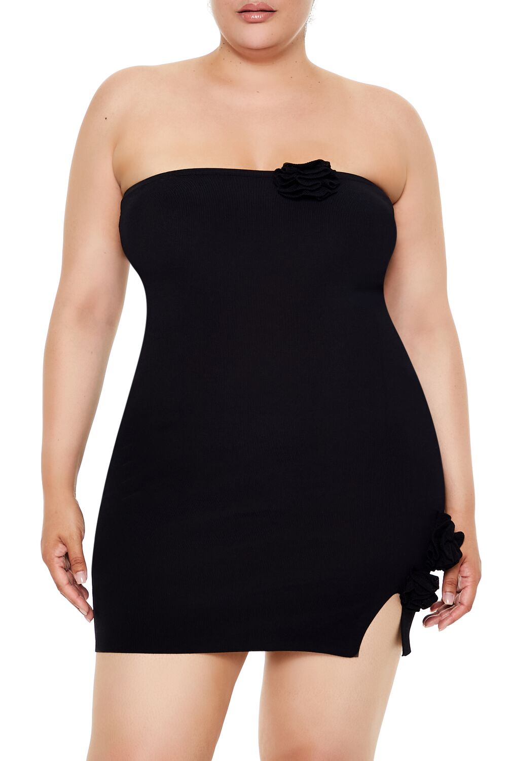 Plus Size Rosette Tube Mini Sweater Dress | Forever 21 US