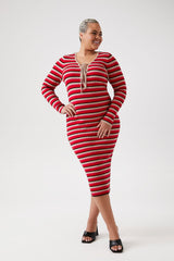 Plus Size Striped Lace-Up Sweater Dress | Forever 21 near me