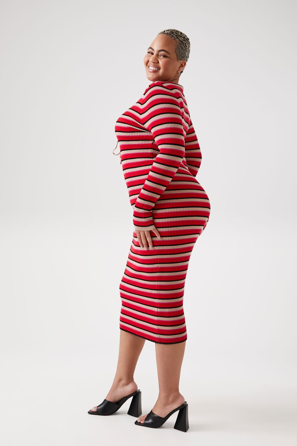 Plus Size Striped Lace-Up Sweater Dress | Forever 21 near me