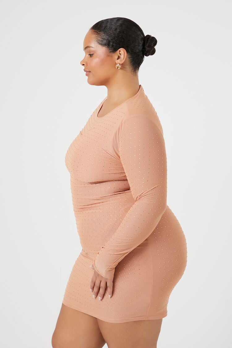 Plus Size Rhinestone Mesh Dress | Forever 21 discount