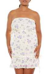 Plus Size Floral Bow Tube Mini Dress | Forever 21 US