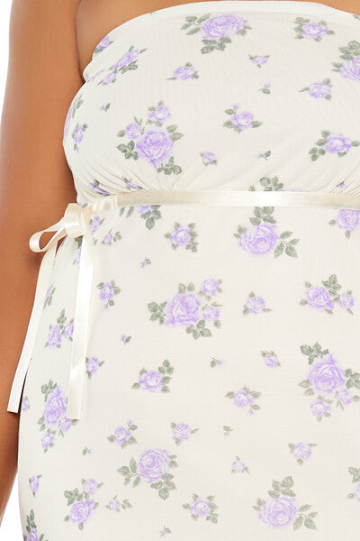 Plus Size Floral Bow Tube Mini Dress | Forever 21 US