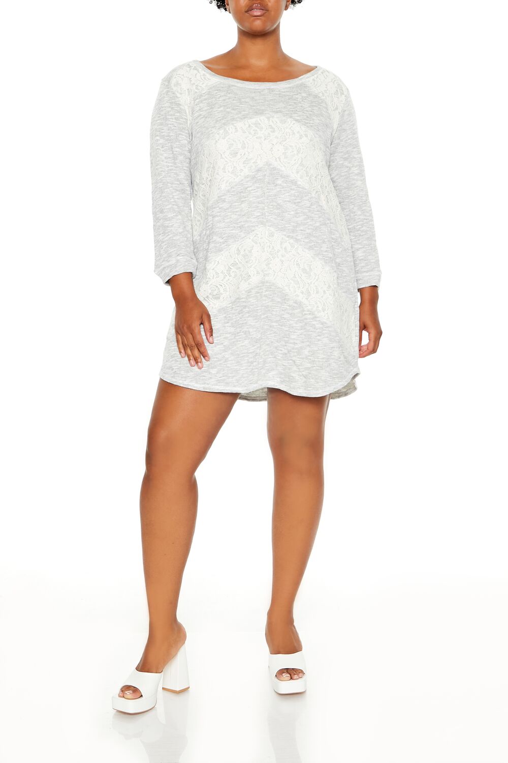 Plus Size Lace Chevron Mini Dress | Forever 21 outlet