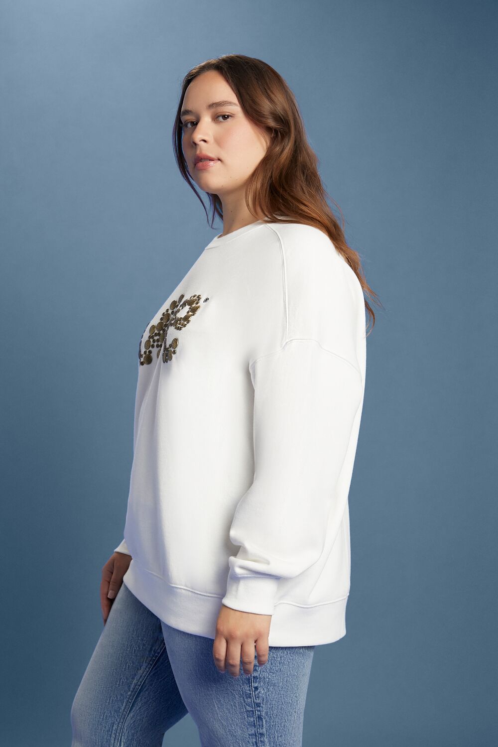 Plus Size Lee Embellished French Terry Pullover | Forever 21 on sale