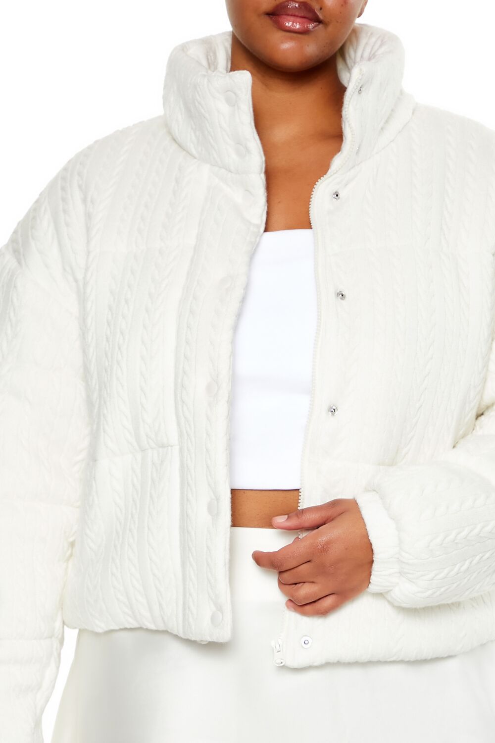 Plus Size Cable Knit Puffer Jacket | Forever 21 discount