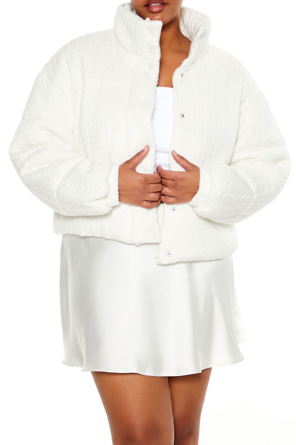 Plus Size Cable Knit Puffer Jacket | Forever 21 discount