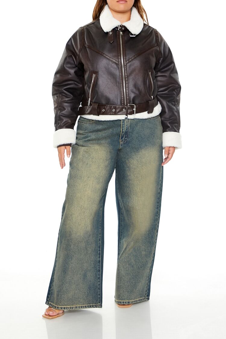 Plus Size Faux Leather Moto Jacket | Forever 21 US