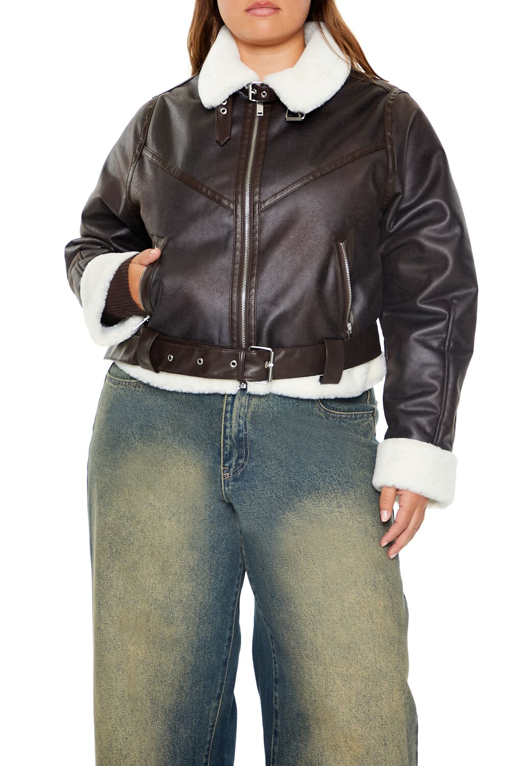 Plus Size Faux Leather Moto Jacket | Forever 21 US