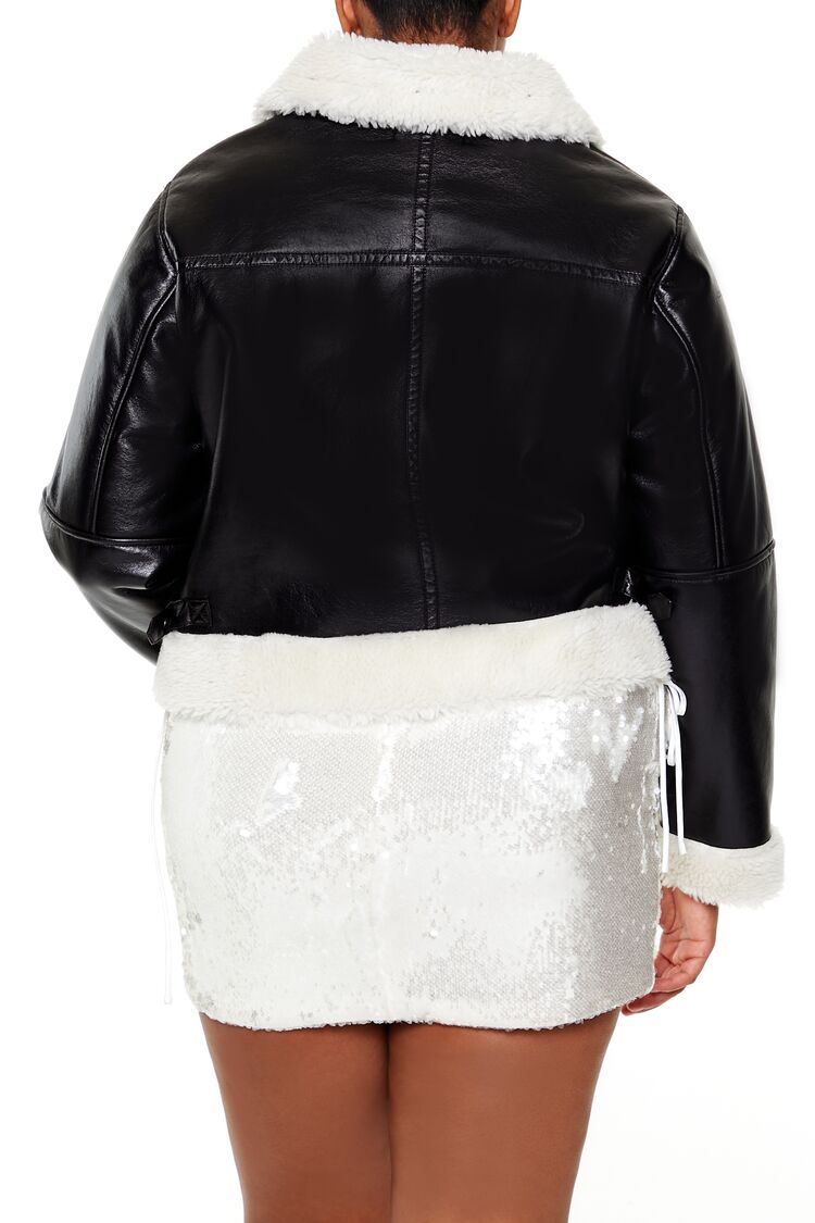 Plus Size Faux Shearling Aviator Jacket | Forever 21 online
