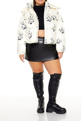 Plus Size Teddy Bear Print Puffer Jacket | Forever 21 near me