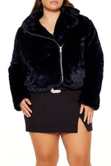 Plus Size Notched Faux Fur Coat | Forever 21 on sale