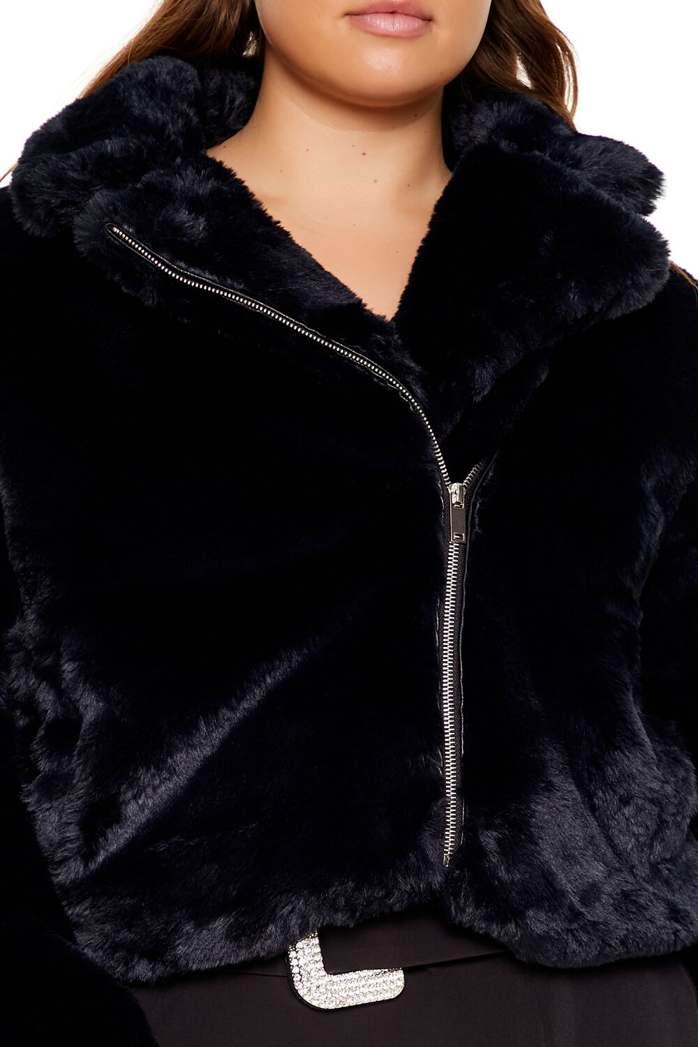 Plus Size Notched Faux Fur Coat | Forever 21 on sale