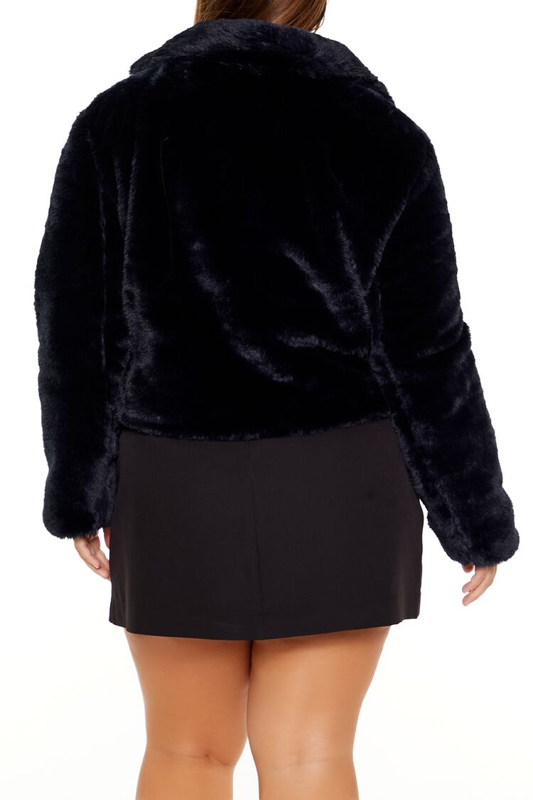 Plus Size Notched Faux Fur Coat | Forever 21 on sale