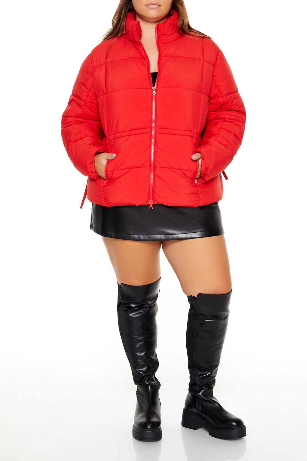 Plus Size Tie-Waist Puffer Jacket | Forever 21 discount