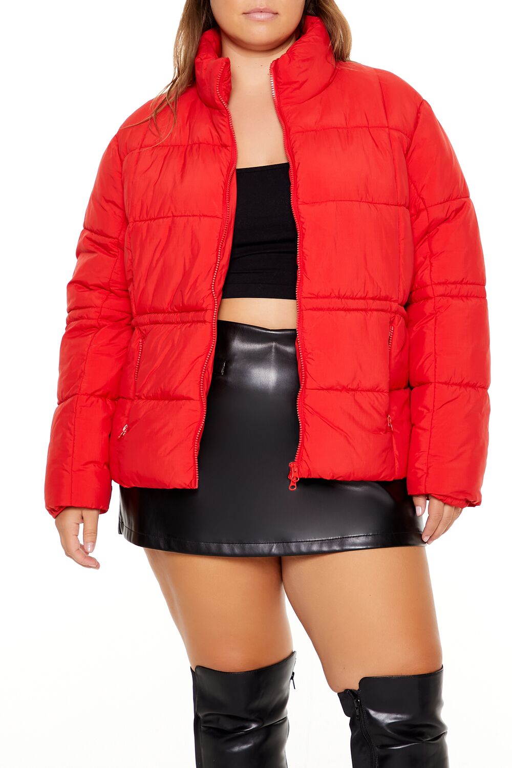 Plus Size Tie-Waist Puffer Jacket | Forever 21 discount