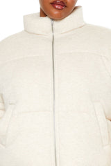 Plus Size Quilted French Terry Puffer Jacket | Forever 21 sale