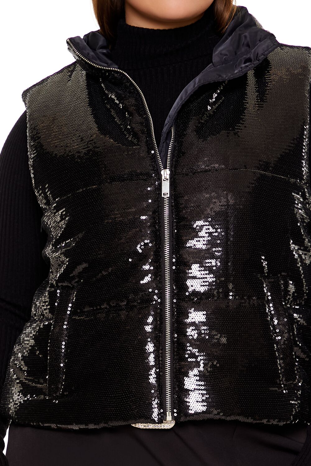 Plus Size Sequin Zip-Up Vest | Forever 21 on sale