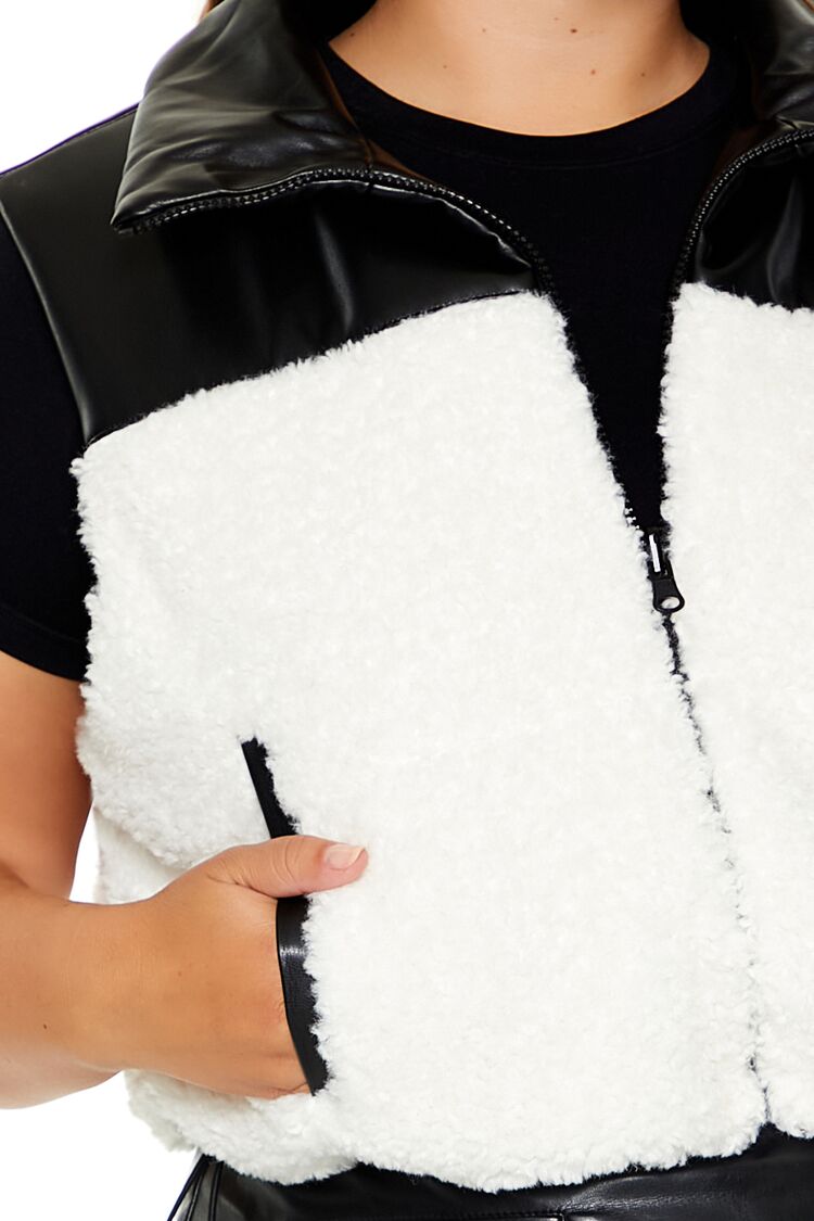 Plus Size Faux Shearling & Leather Vest | Forever 21 discount