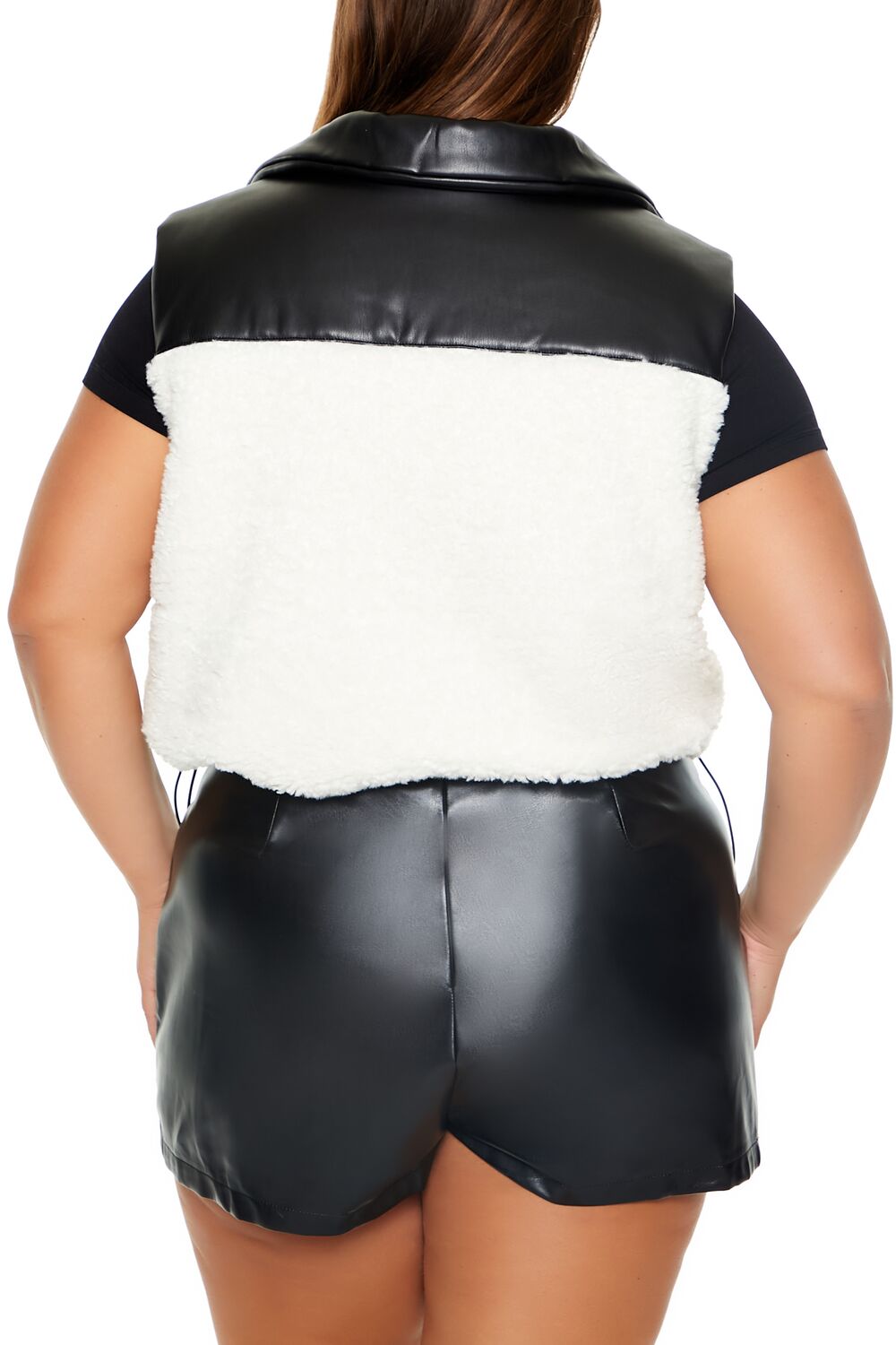 Plus Size Faux Shearling & Leather Vest | Forever 21 discount
